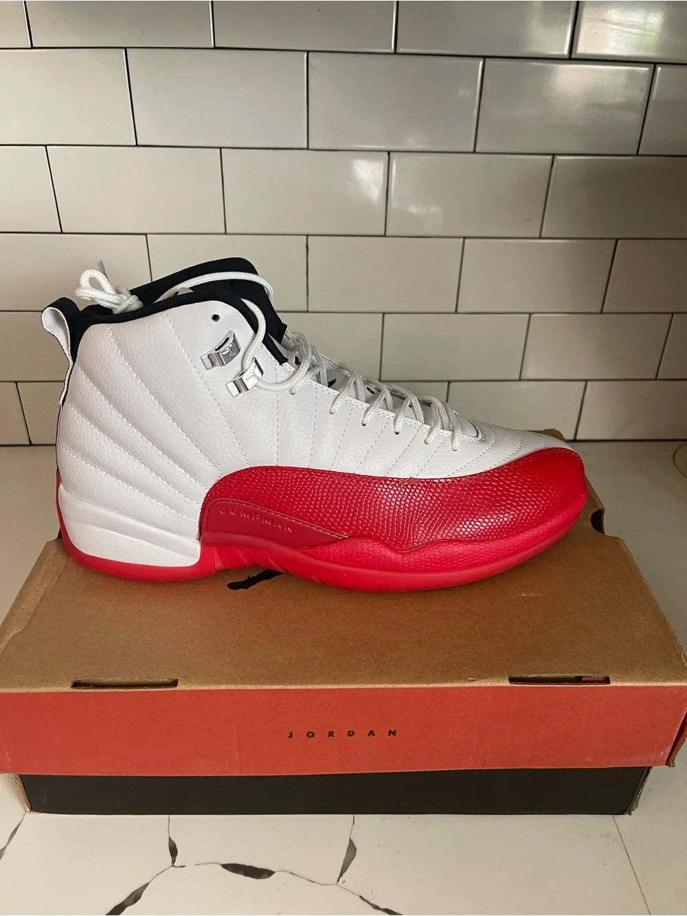 Men’s Retro 12 Cherry Size 13.